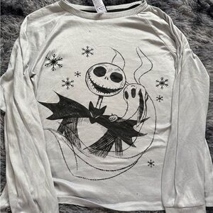 Nightmare Before Christmas White Long Sleeve Shirt